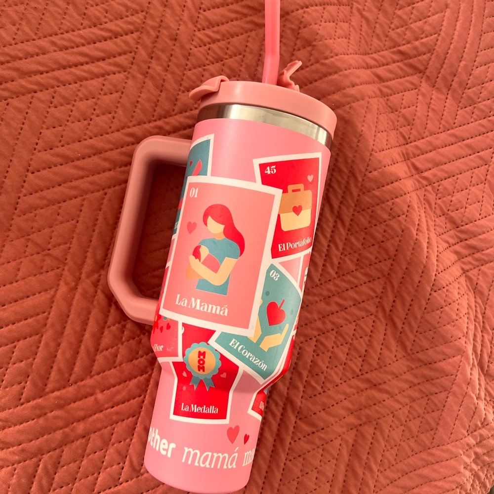 MexiStuff Mama Pink Tumbler with Colorful Card Design